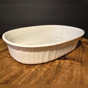 White Corning Ware Oval Baking Dish 475 ml / 2 cup Ceramic Bake Ware NEW
